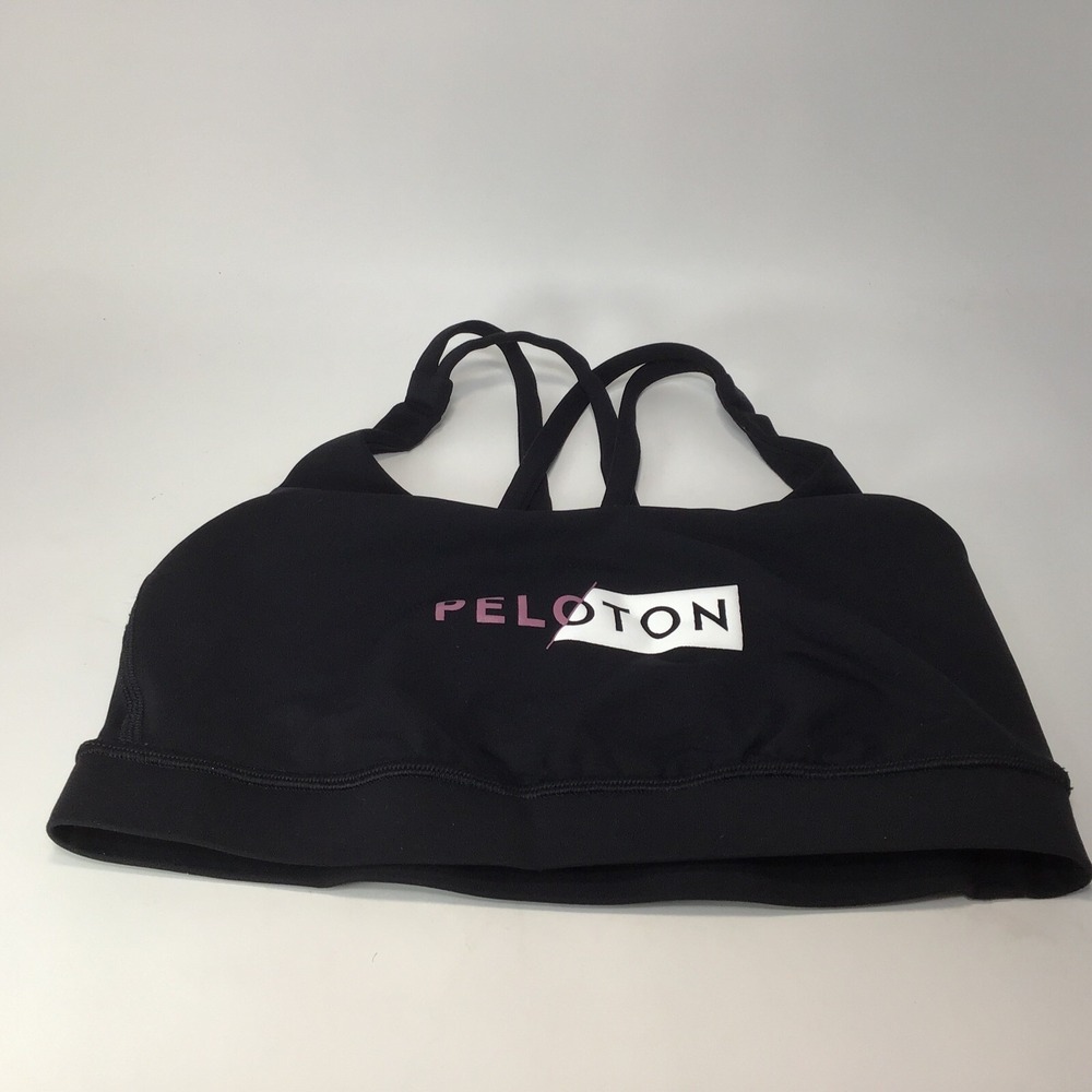 Lululemon Peloton Black Fall Geo Energy Sports Bra Size 6